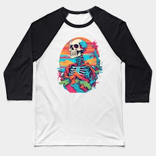 Colorful preppy skeleton style Baseball T-Shirt